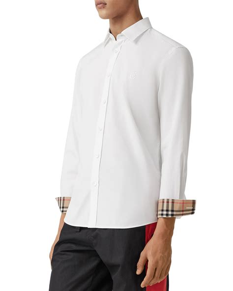 burberry sherwood shirt|Sherwood Monogram Motif Slim Fit Stretch Poplin Button.